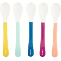 Lot de 5 cuillères 2e âge multicolores