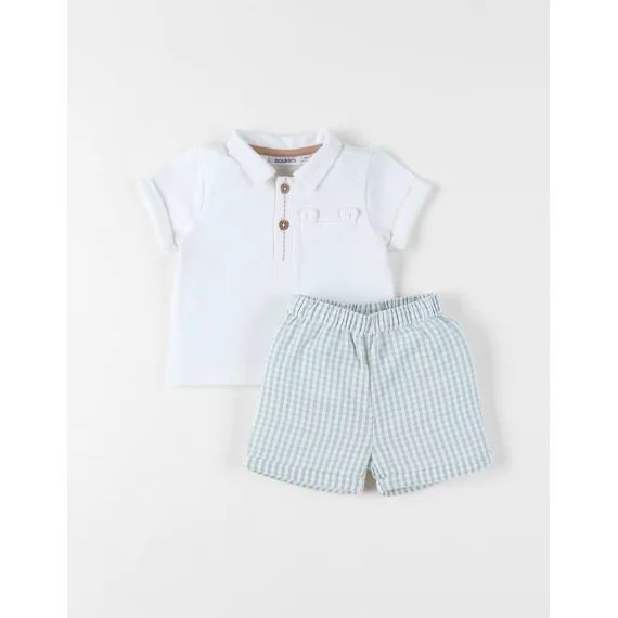 Set Polo Avec Short Coton Blanc