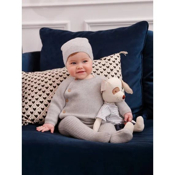 Ensemble naissance 4 pièces gris chiné