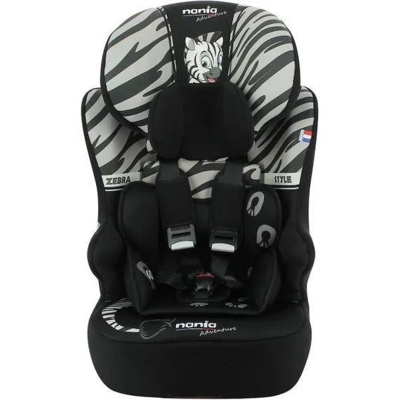 Siège auto ceinturé NANIA RACE I 76-140 cm R129 – de 3 à 10 ans – Têtière régable – Base inclinable – Noir – Fabrication Française noir