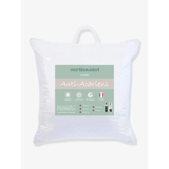Oreiller ferme microfibre anti-acariens blanc