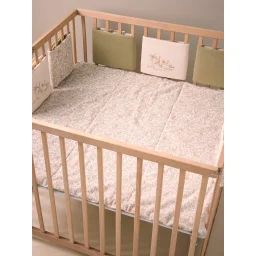 Tour de lit / tour de parc pare-chocs réversibles BABYLON beige imprimé
