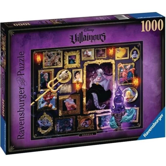 RAVENSBURGER – Puzzle 1000 pièces Ursula (Collection Disney Villainous) violet