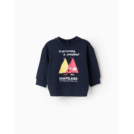 Sweat En Coton Avec Imprimé Bleu Foncé