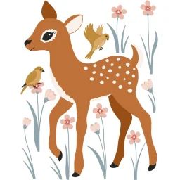 Stickers muraux Jeune cerf (50 x 64 cm)