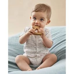 Combishort rayée beige