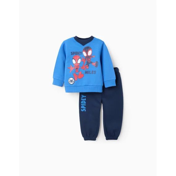 Survêtement En Coton Gratté Spider-man Bleu
