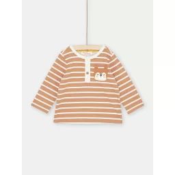 T-shirt Brique Et Blanc À Rayures Bébé Garçon – Rouge