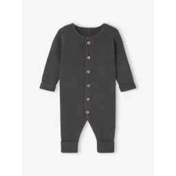 Combinaison en côtes bébé manches longues anthracite