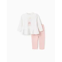 Pyjama T-shirt À Manches Longues + Pantalon Blanc