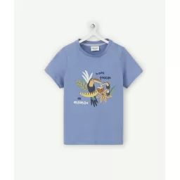 T-shirt bébé garçon bleu en coton anti uv bio imprimé toucan –  – Soldes