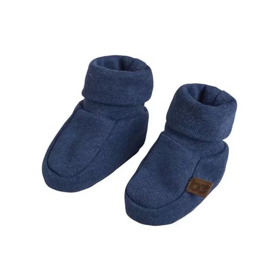 Chaussons bébé en coton bio Melange bleu jeans (0-3 mois)