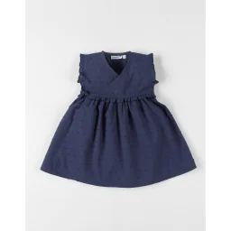 Robe Portefeuille Mousseline De Coton Bleu