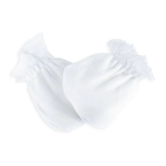 Moufles Bébé Anti Griffures Blanc
