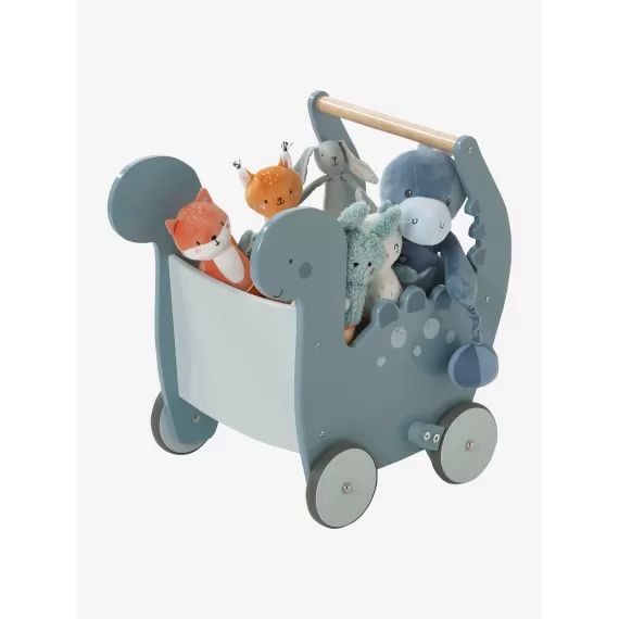 Chariot de marche Dinosaure en bois FSC® bleu