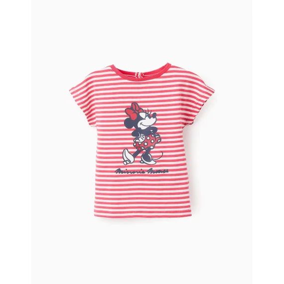 T-shirt En Coton À Rayures Minnie Rouge