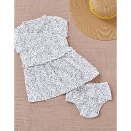 Robe imprimé fleuri bleu