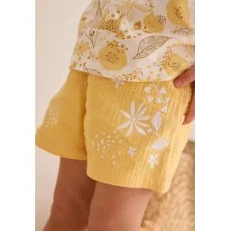 Short Enfant En Gaze De Coton Ciao Milano Jaune
