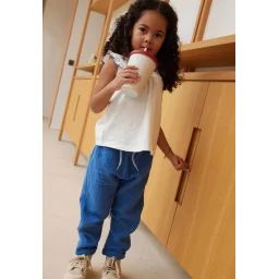 Pantalon Bébé En Gaze De Coton Flora Bleu