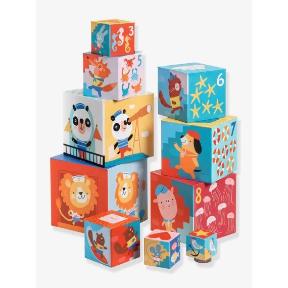 10 cubes Plage DJECO bleu