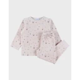 Pyjama 2 Pièces En Velours Avec Motif Éléphant Rose