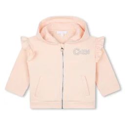 Sweat-shirt à capuche zippé Fille Beige