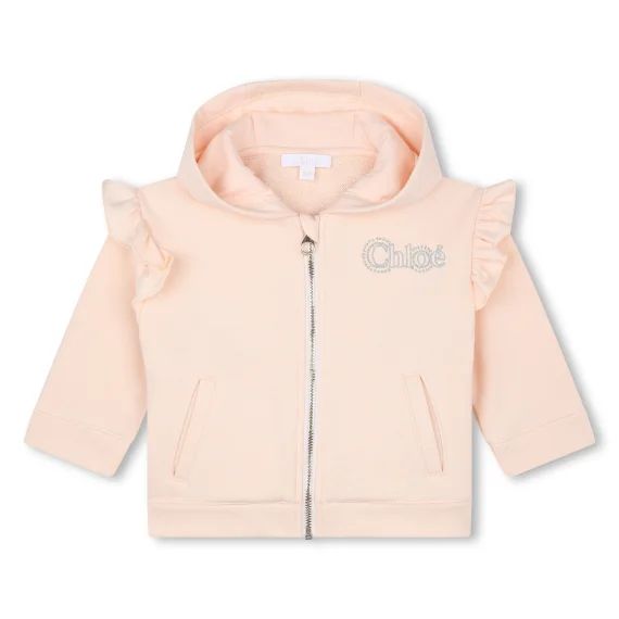 Sweat-shirt à capuche zippé Fille Beige