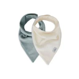 Bavoir Bandana Velvet Rib – Sea Green/ivory – 2 Unités Vert