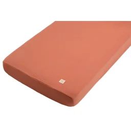 Draps Housse Bébé En Coton Bio Rouge