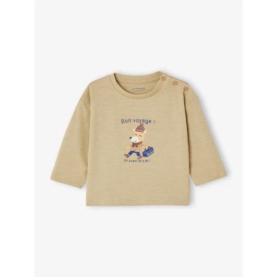 T-shirt motif ours manches longues bébé vert