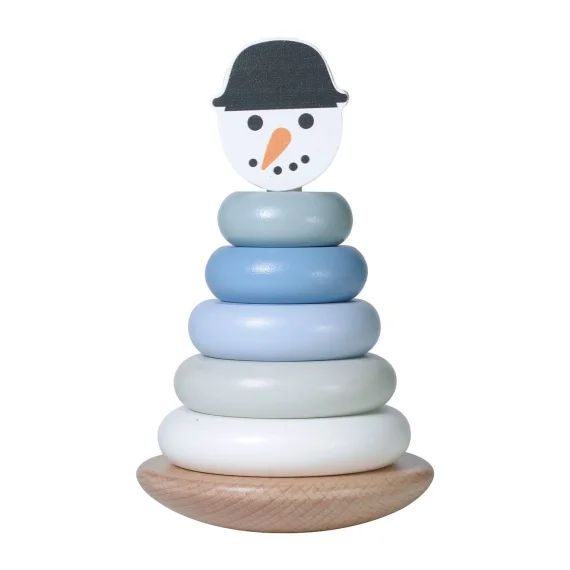 Tour À Empiler Bonhomme De Neige En Bois Noël Multicolore