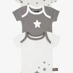 Body Manches Courtes En Coton Bio À Motifs Étoiles (lot De 3) Gris Foncé