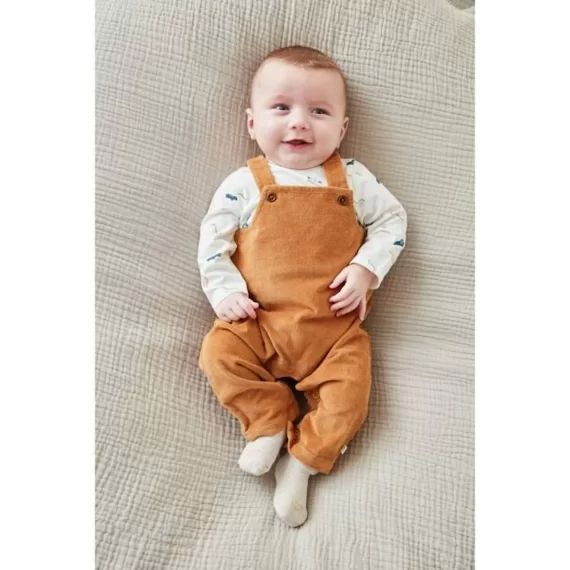 Set Salopette + T-shirt Manches Longues Marron