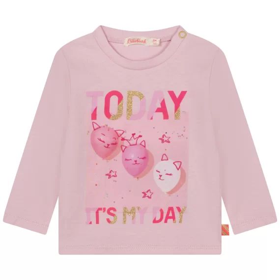 T-shirt coton imprimé Fille Rose