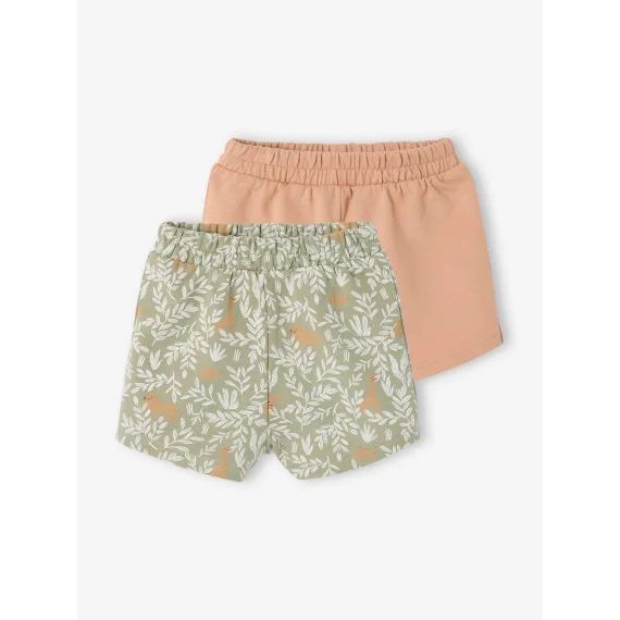 Lot de 2 Shorts naissance en molleton léger argile