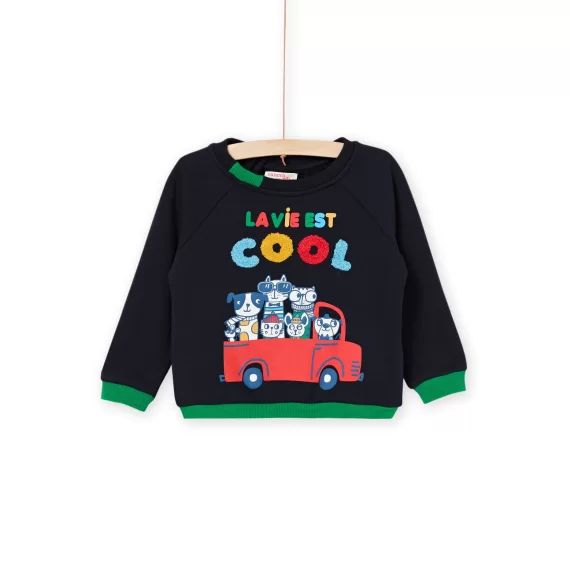 Sweat À Animation Multitechnique – Bleu nuit