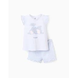 Pyjama En Coton À Volants Dumbo Blanc