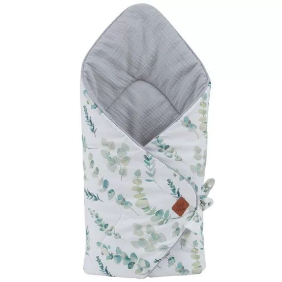 Couverture D’emmaillotage Molletonnée Eucalyptus Blanc