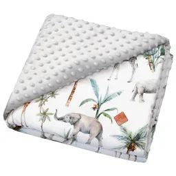 Couverture Réversible En Minky Safari Gris