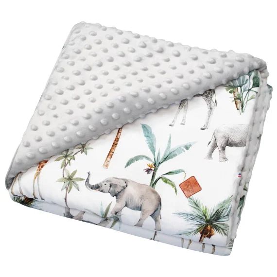 Couverture Réversible En Minky Safari Gris