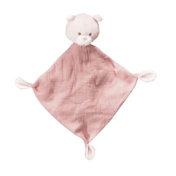 Doudou mouchoir en coton rose