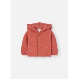 Veste En Tricot Avec Capuche Et Fermeture Par Boutons Orange