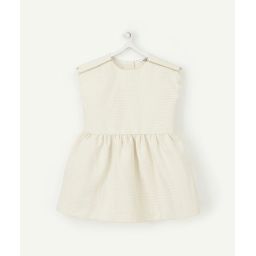 Robe bébé fille écrue avec fronces et poids couleur dorée –  – Soldes
