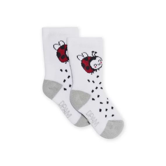 Chaussettes Blanches Motifs Coccinelles Naissance Mixte