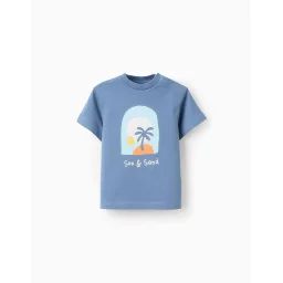 T-shirt De Coton Bleu