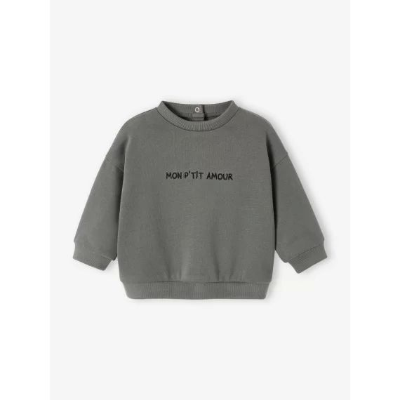 Sweat personnalisable bébé vert de gris