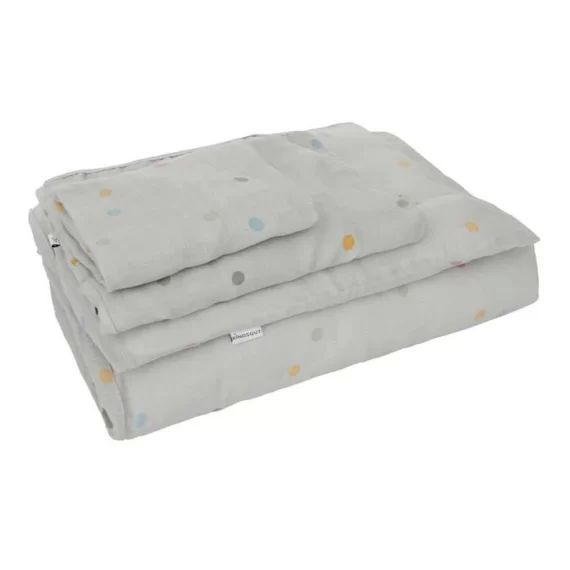 Drap-housse en mousseline pour enfant 100% coton gris