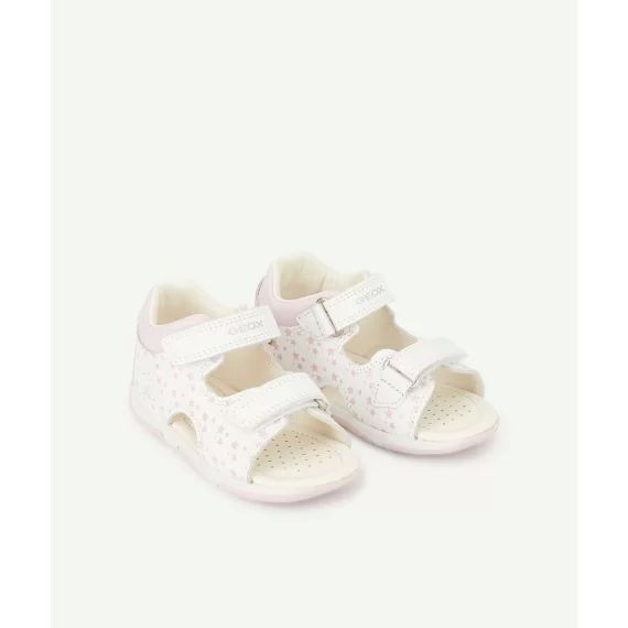 Sandales roses et blanches imprimées étoiles bébé fille –  – Soldes