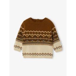 Pull jacquard bébé écru