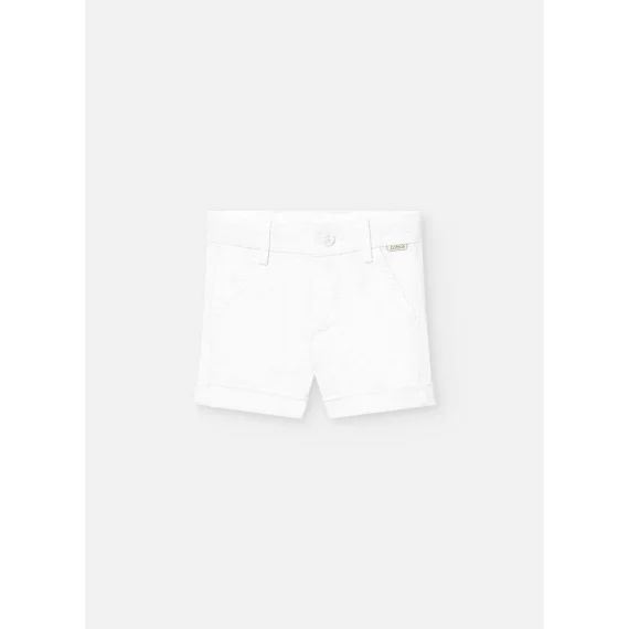 Bermuda Uni Avec Passants À La Taille Blanc